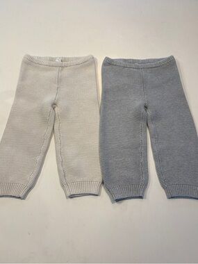 2 Pairs of Baby GAP Knit Pants- Cream and Grey